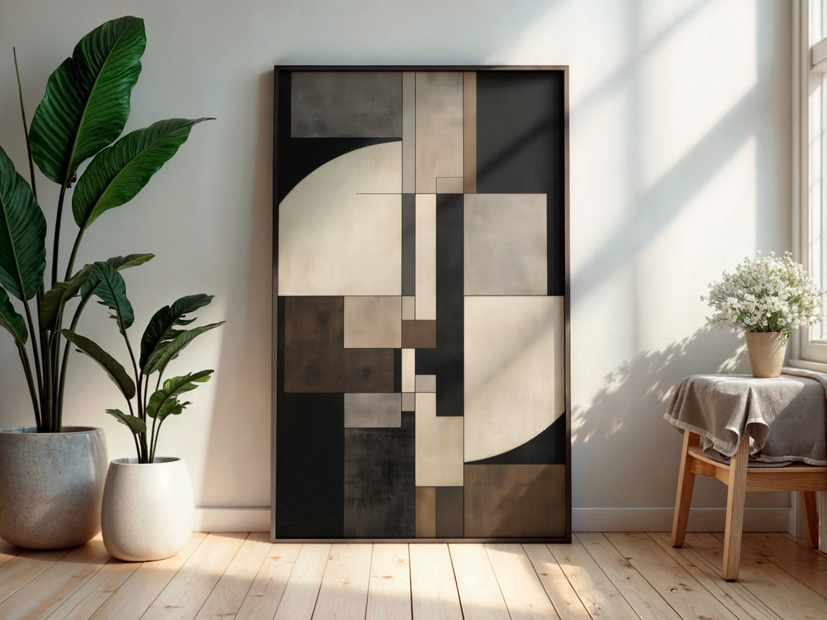 Midnight Form printable wall art displayed in a secondary lifestyle interior setting