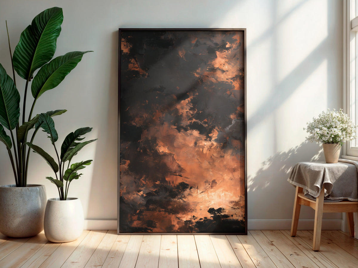 Print size guide for Copper Ember Passage wall art