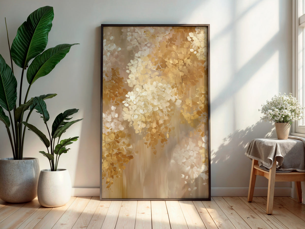 Print size guide for Champagne Petal Drift wall art