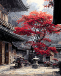 Crimson Courtyard Light displayed in a styled interior — above console or sofa