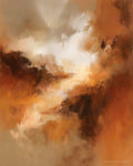 Umber Cloud Passage wall art — final artwork — warm umber, burnt sienna, cream, and ivory