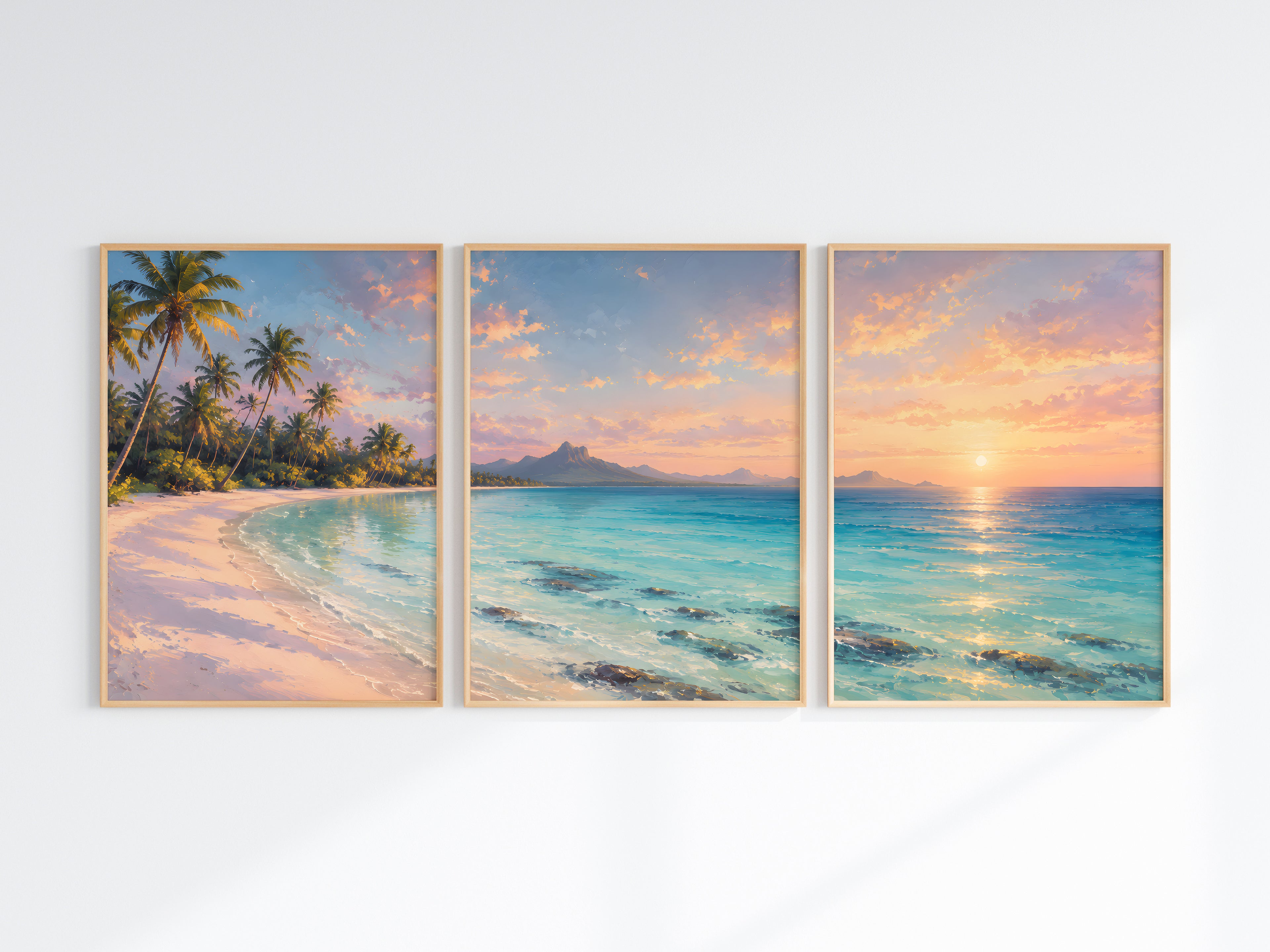 Close-up of Trou aux Biches Dawn Lagoon panorama — dawn light and pale turquoise lagoon detail