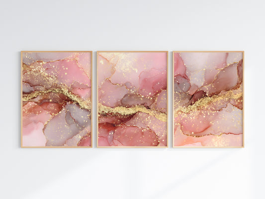 Pearl Gold Panorama — close-up detail — fine antique gold seam and gold dust in warm ivory and blush ink