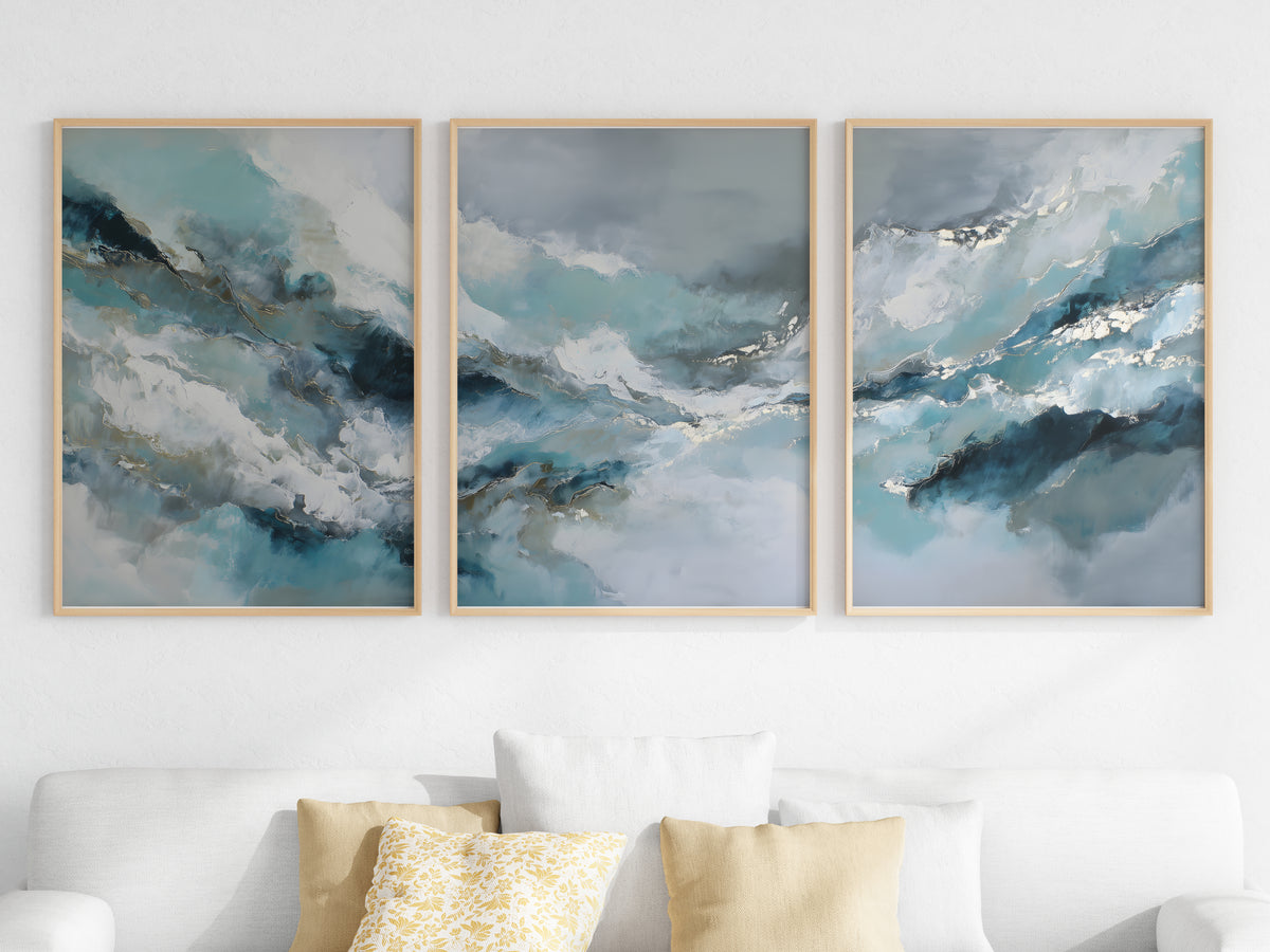 Arctic Light Panorama — close-up detail — luminous white light passages and cool silver atmospheric depth