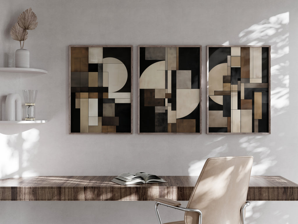 Midnight Form printable set of 3 shown above furniture to demonstrate scale and wall placement