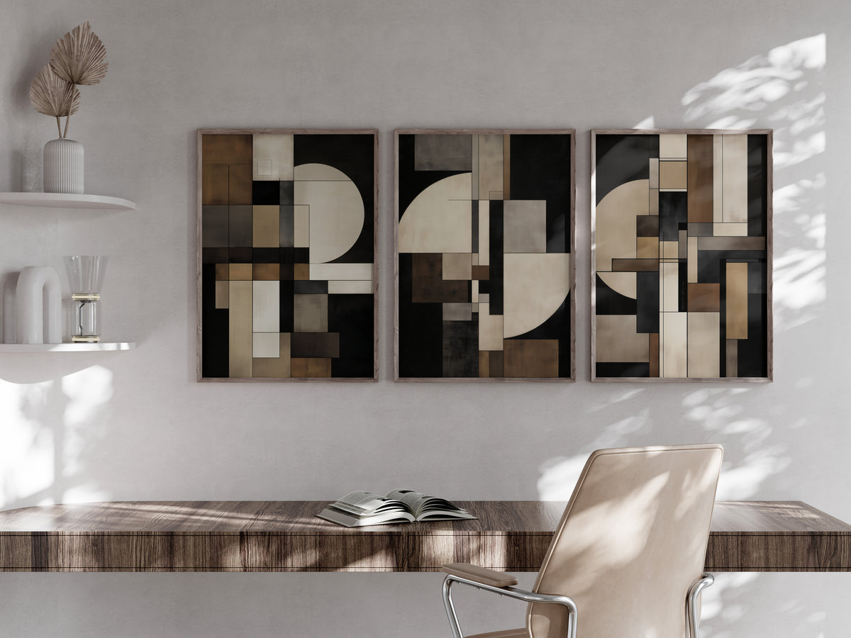 Midnight Form printable set of 3 shown above furniture to demonstrate scale and wall placement
