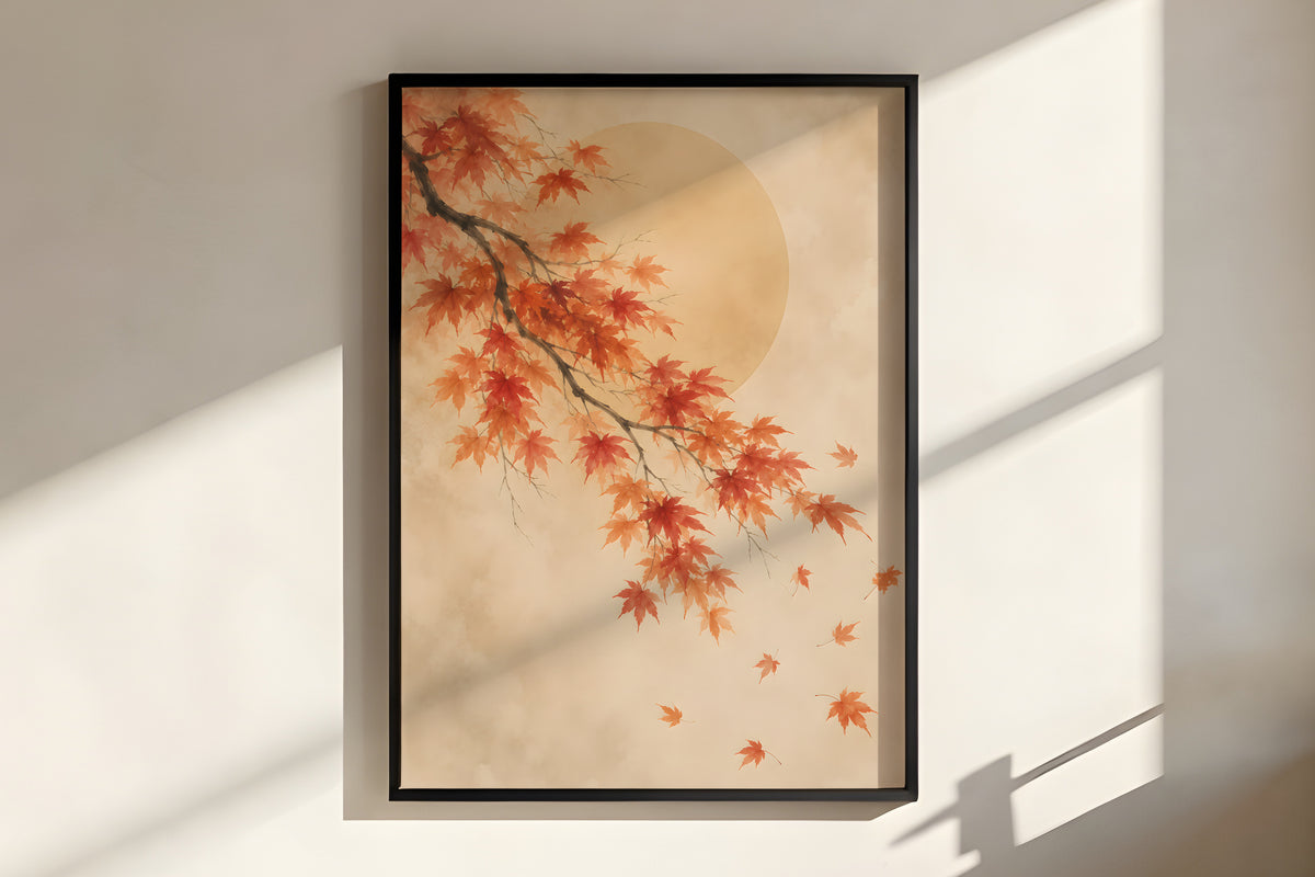 Close-up of Ivory Maple Drift showing maple leaf detail and warm autumn palette