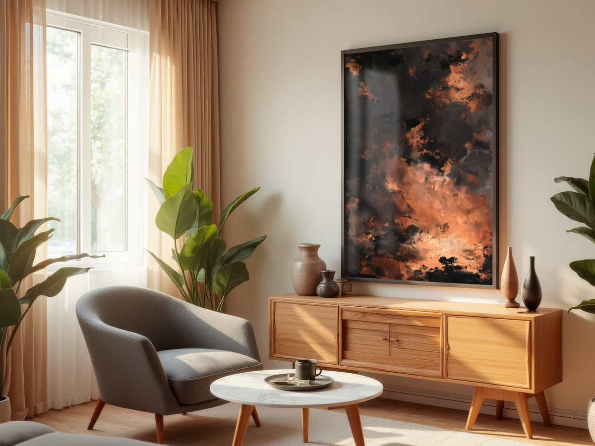 Copper Ember Passage displayed in a styled interior — premium interior with dark, neutral, or warm-toned walls