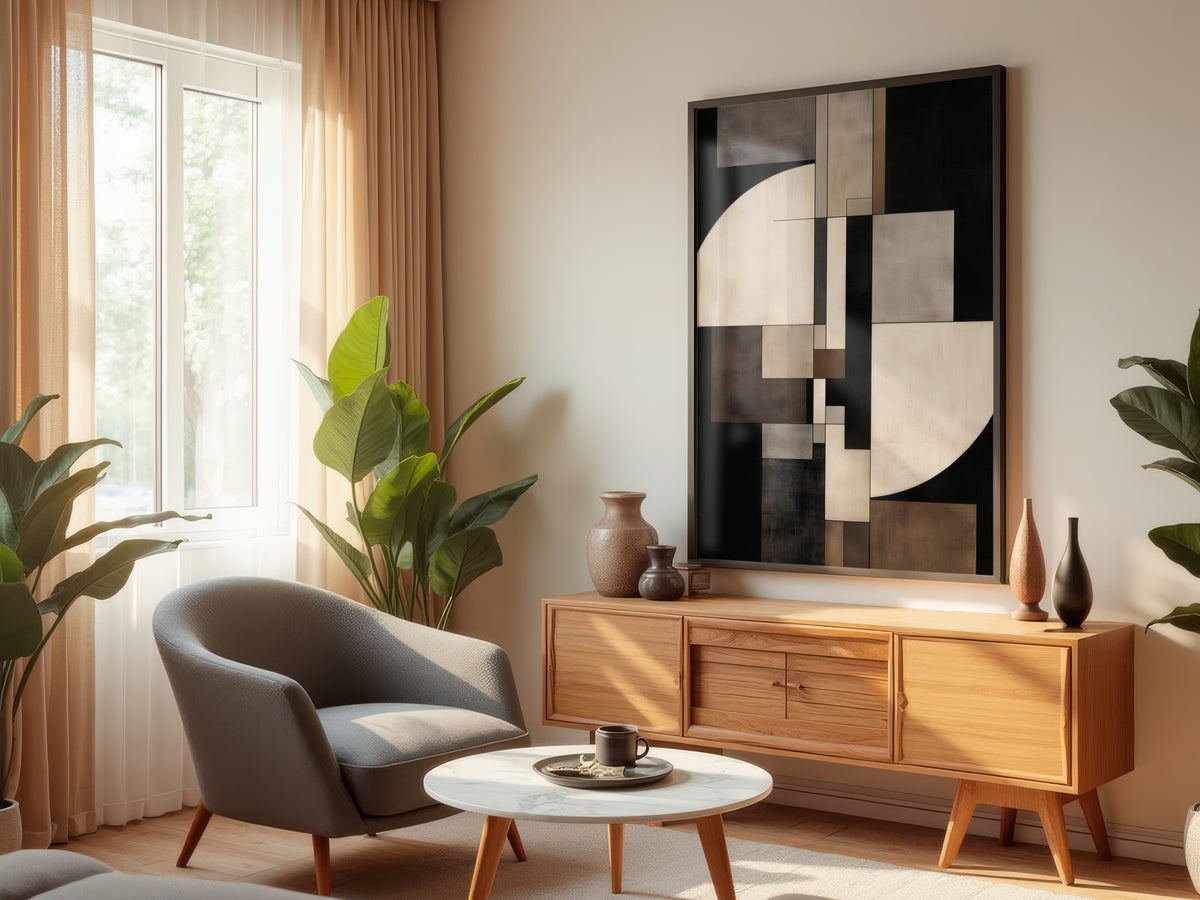 Midnight Form displayed in a styled interior — dark luxury and minimalist contemporary interior