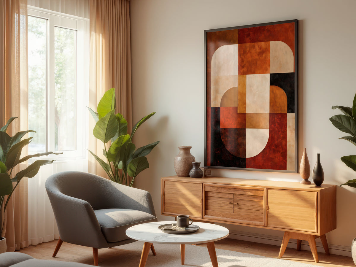 Terracotta Construct displayed in a styled interior — contemporary, earthy or mid-century modern interior