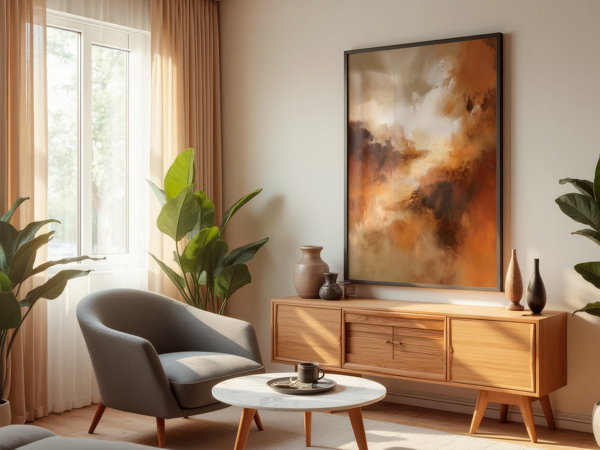Umber Cloud Passage displayed in a styled interior — organic modern and warm contemporary interior