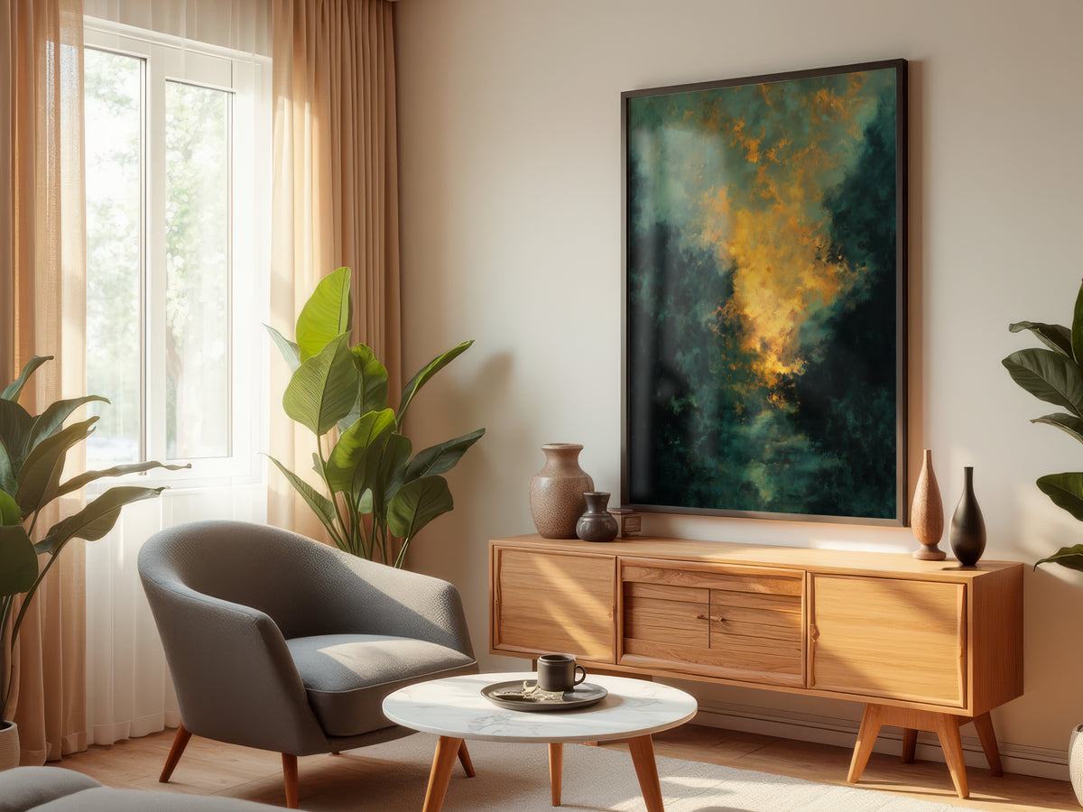 Forest Ember Glow displayed in a styled interior — dark luxury and moody contemporary interior