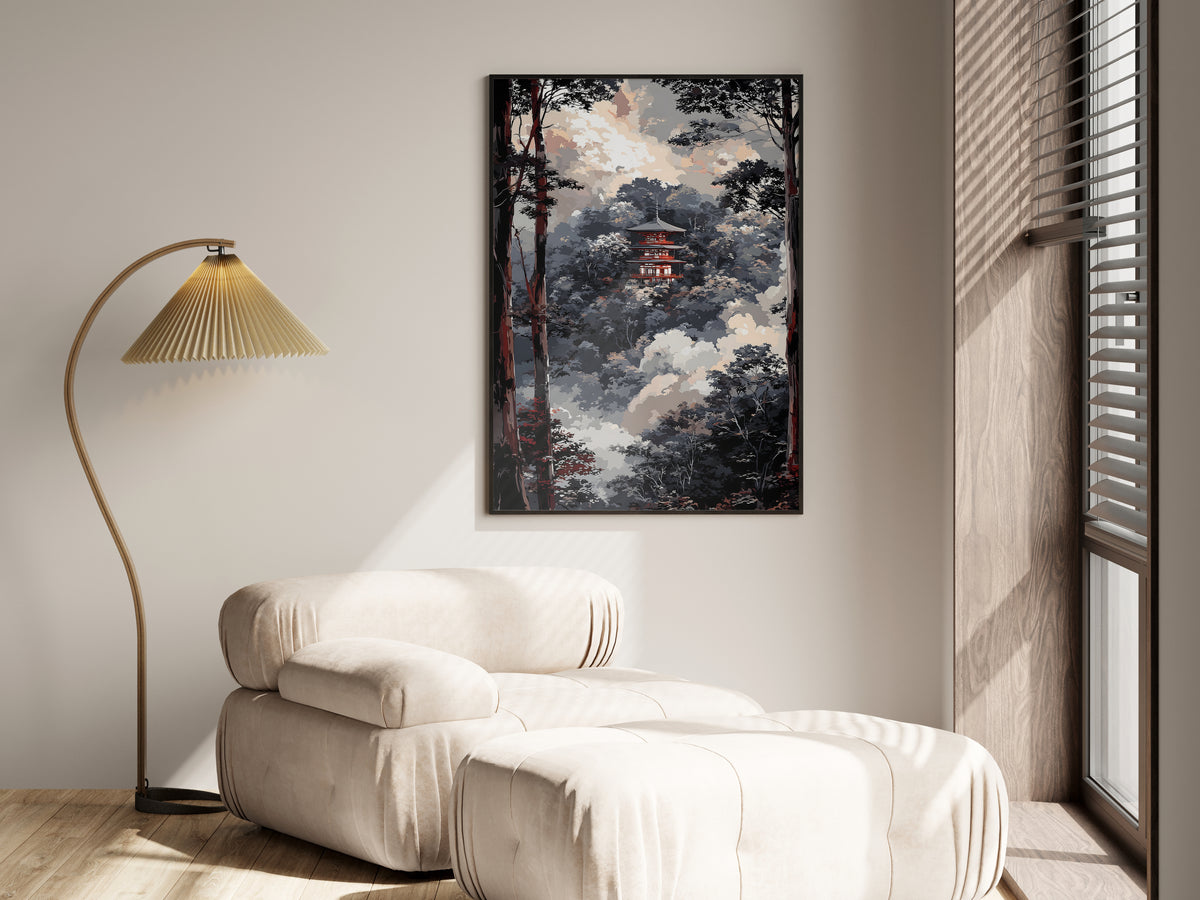 Print size guide for Temple Forest Passage wall art