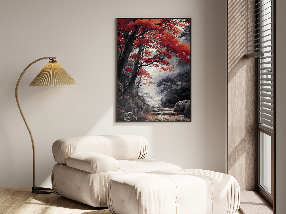 Print size guide for Maple Stone Path wall art