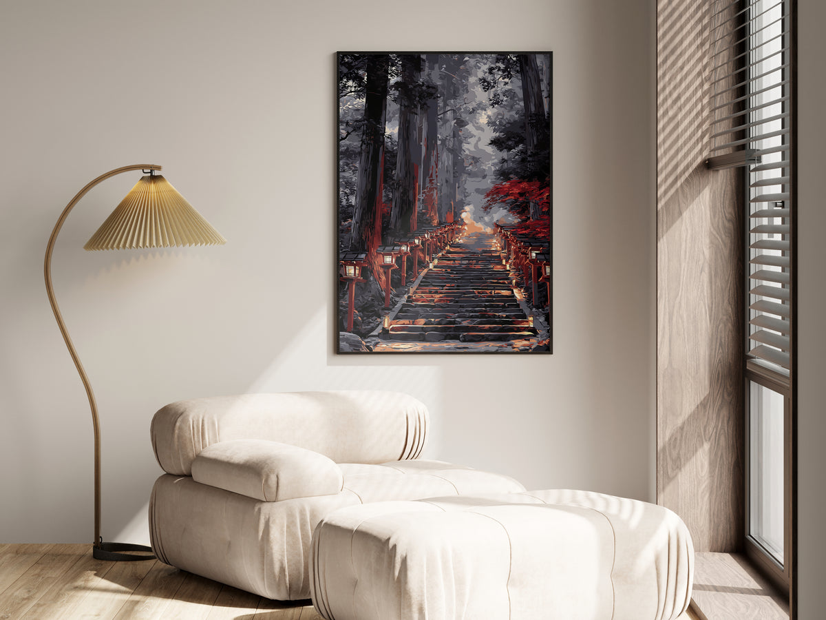 Print size guide for Indigo Lantern Pass wall art