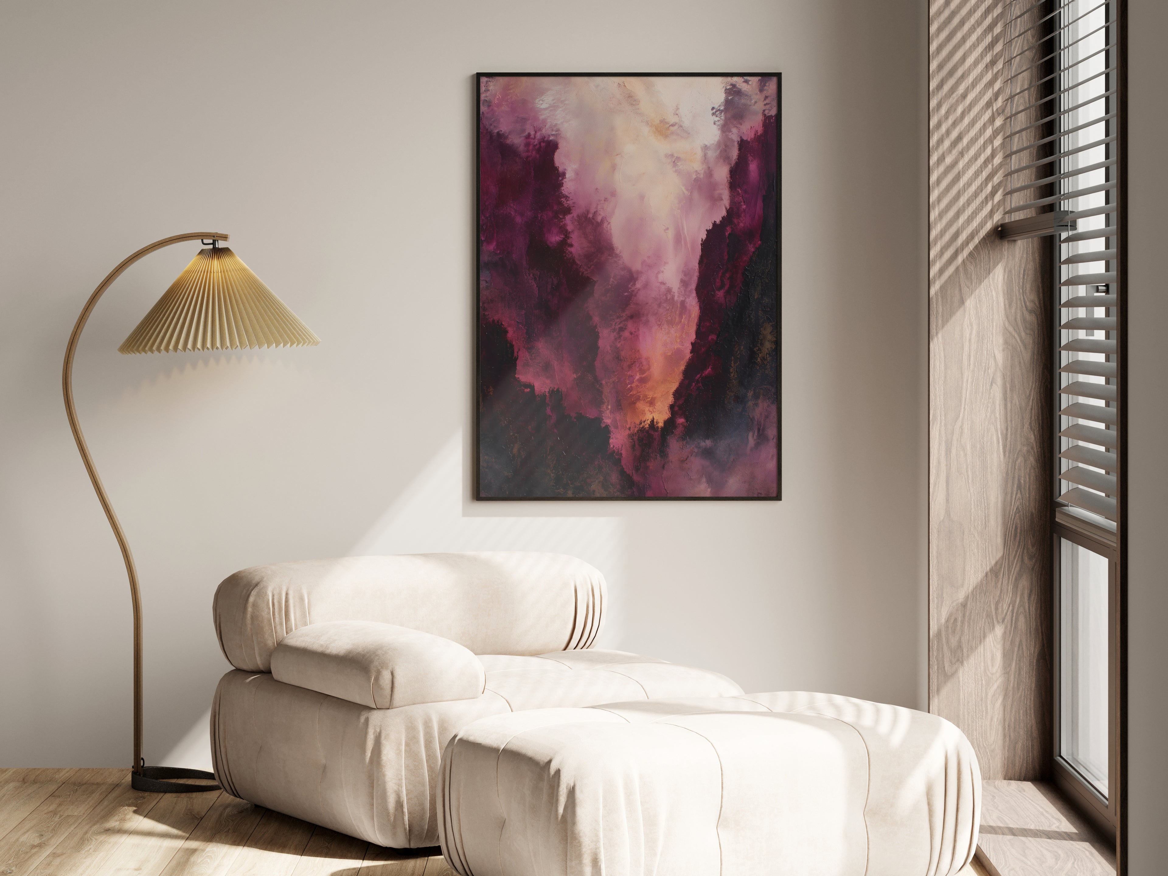 Mauve Ember Haze shown in a lifestyle setting — dark luxury and jewel-toned interior