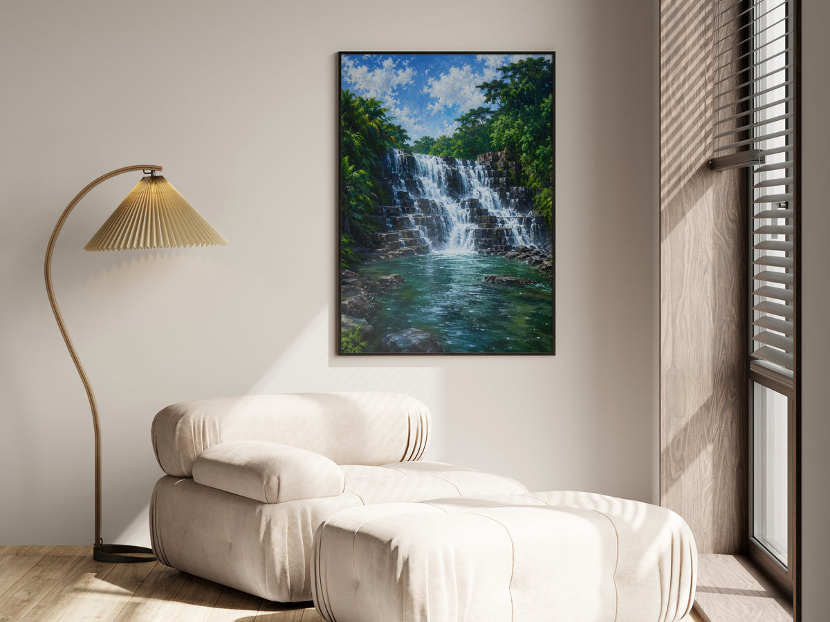 Rochester Falls shown in a secondary lifestyle setting — nature-inspired and tropical contemporary interior