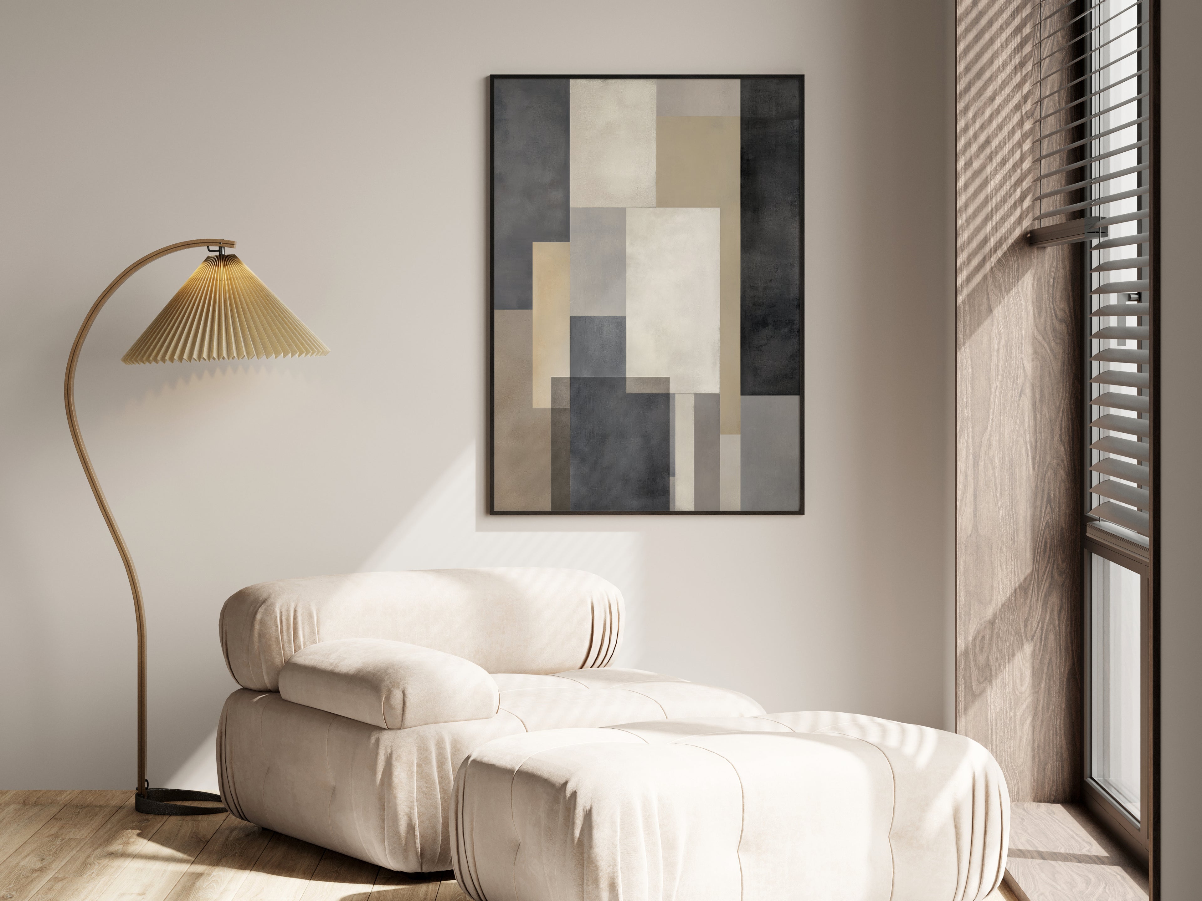 Graphite Sand Interval shown in a secondary lifestyle setting — quiet luxury and minimalist contemporary interior