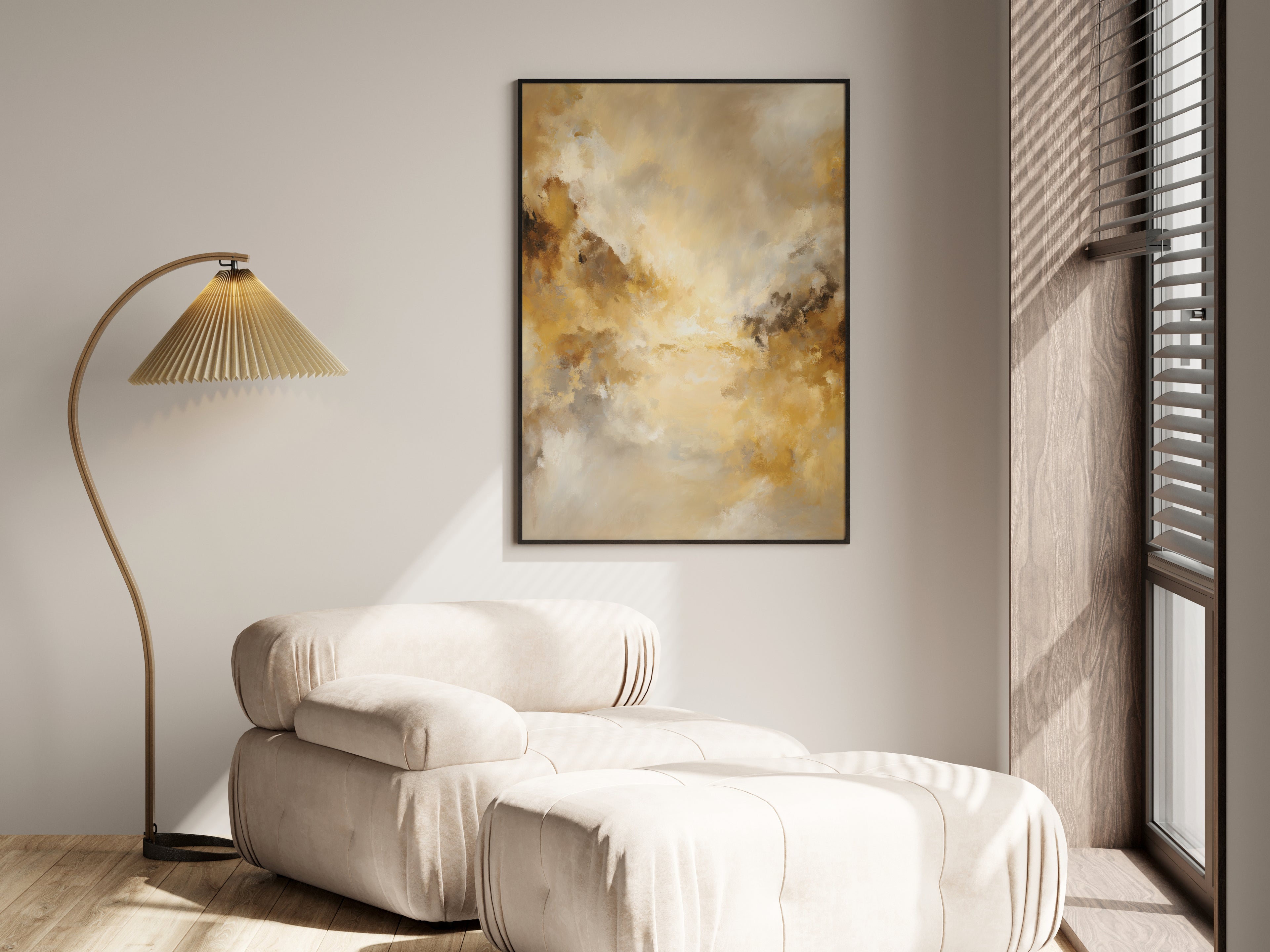Dune Gold Veil shown in a lifestyle setting — Japandi and contemporary neutral interior