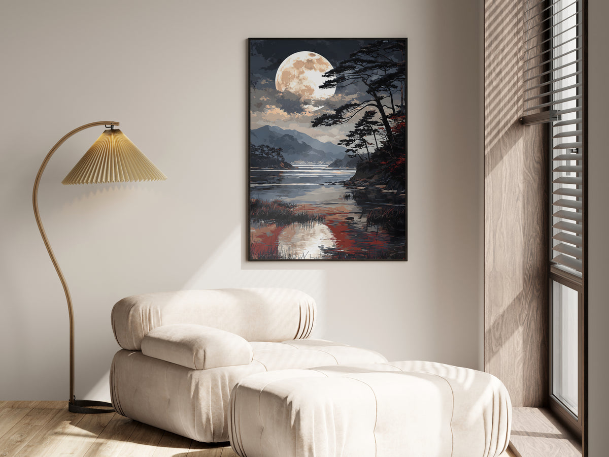 Print size guide for Indigo Moon Inlet wall art