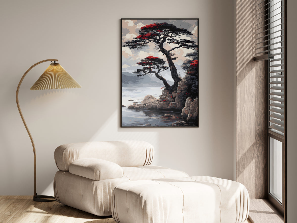 Print size guide for Quiet Pine Shore wall art