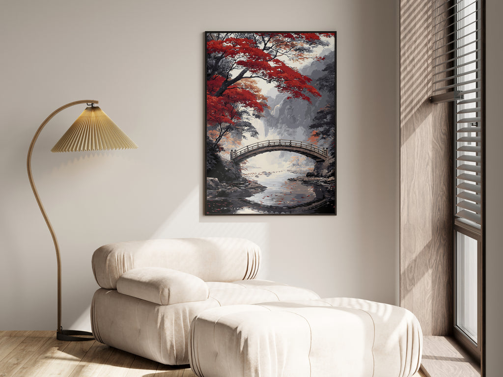 Print size guide for Crimson Bridge Reverie wall art