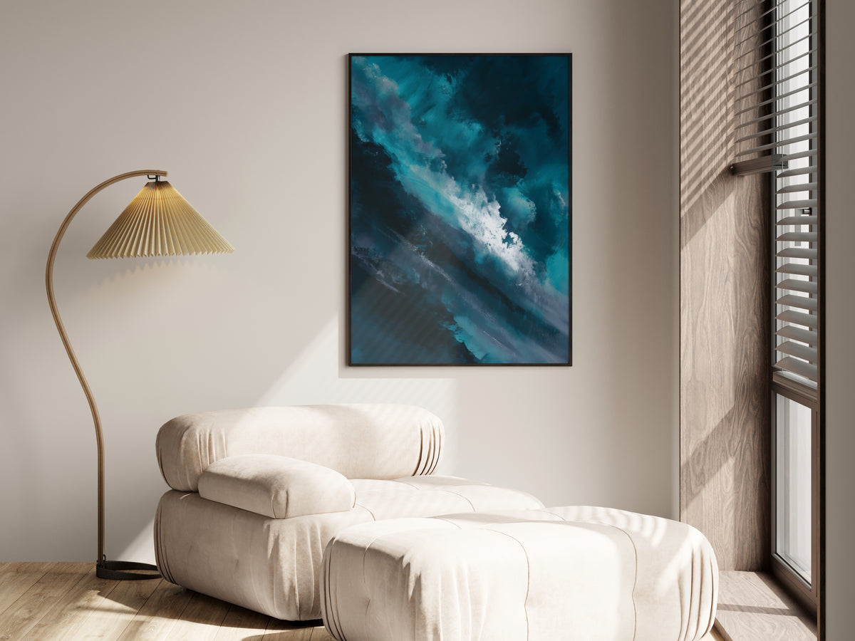 Petrol Storm Passage shown in a lifestyle setting — dramatic gallery-style interior