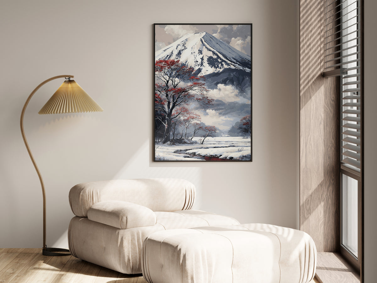 Print size guide for Winter Fuji Veil wall art