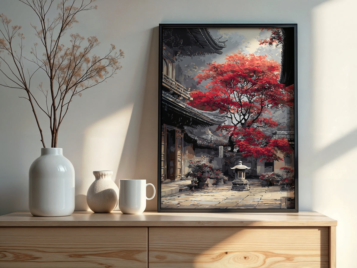 Digital download contents for Crimson Courtyard Light showing JPG and PDF files in 7 sizes