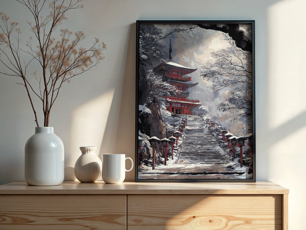 Digital download contents for Snow Pagoda Ascent showing JPG and PDF files in 7 sizes