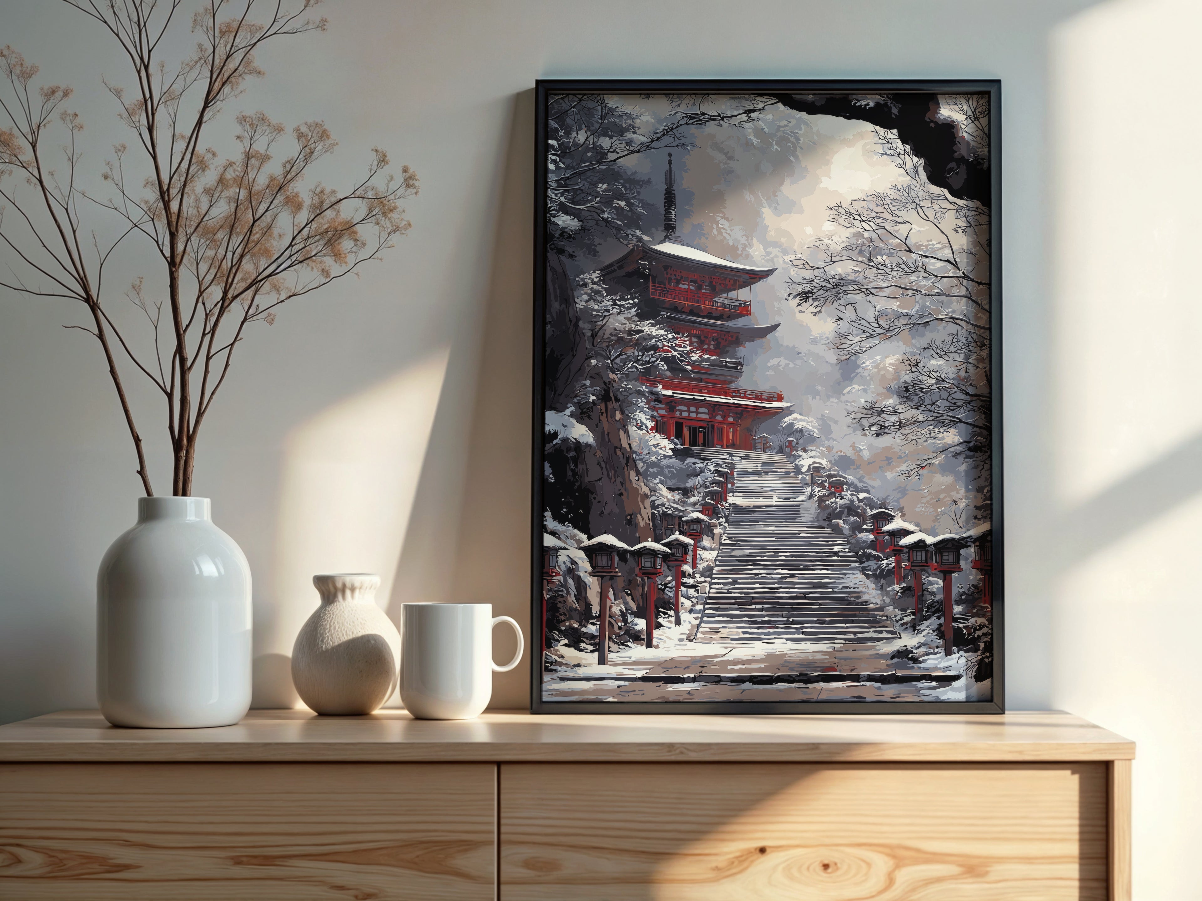 Digital download contents for Snow Pagoda Ascent showing JPG and PDF files in 7 sizes