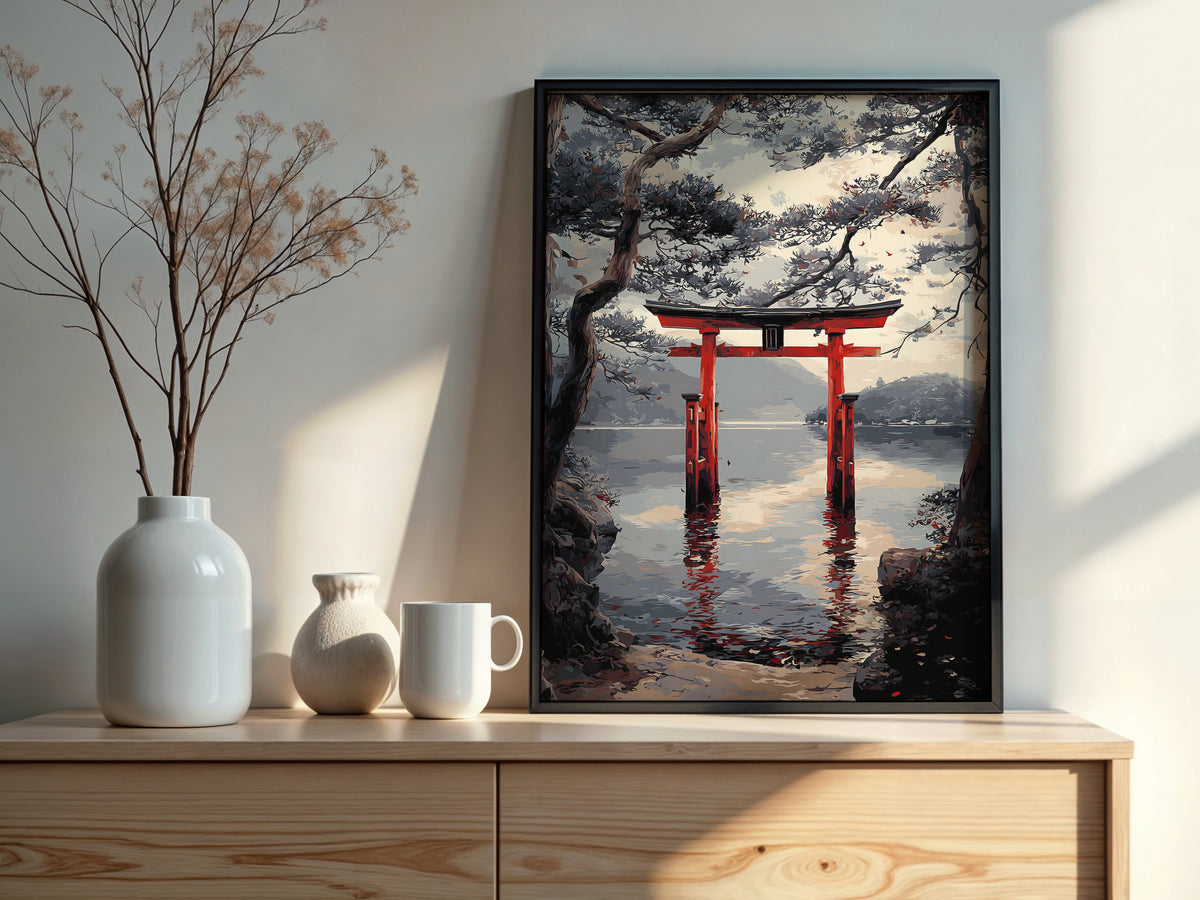 Digital download contents for Silent Torii Lake showing JPG and PDF files in 7 sizes
