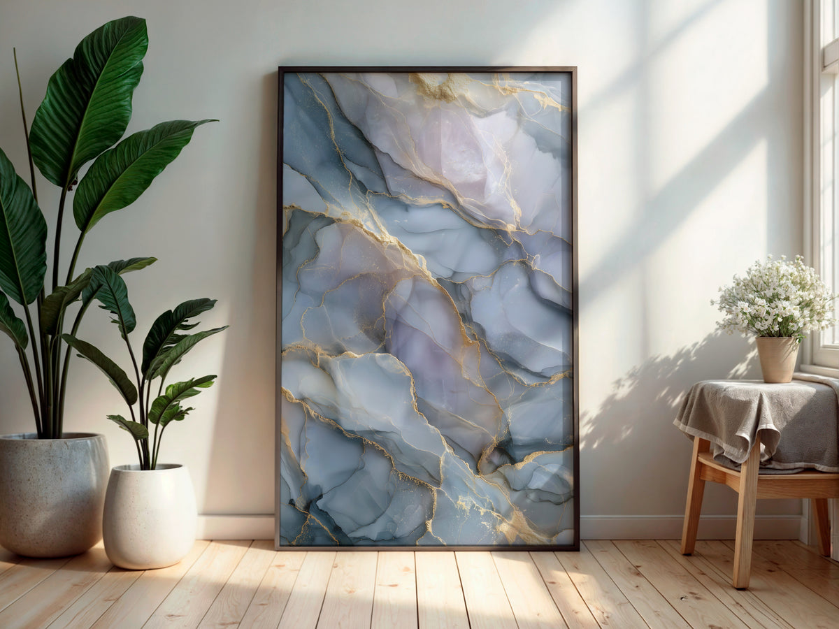 Moonstone Gold printable wall art displayed in a secondary lifestyle interior setting