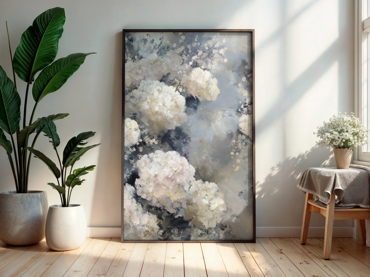 Print size guide for Pearl Grey Bloom wall art