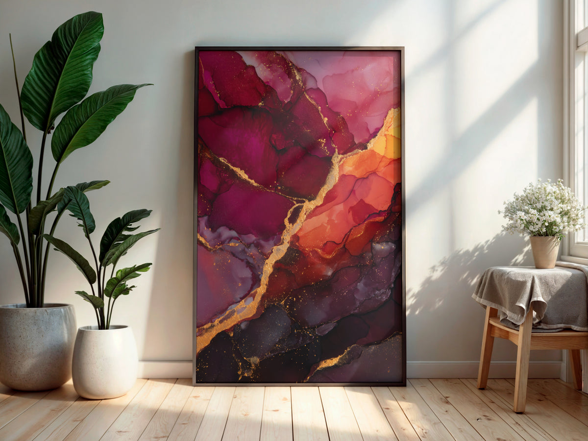 Garnet Gold printable wall art displayed in a secondary lifestyle interior setting
