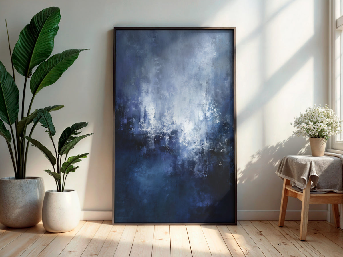 Print size guide for Midnight Silver Veil wall art
