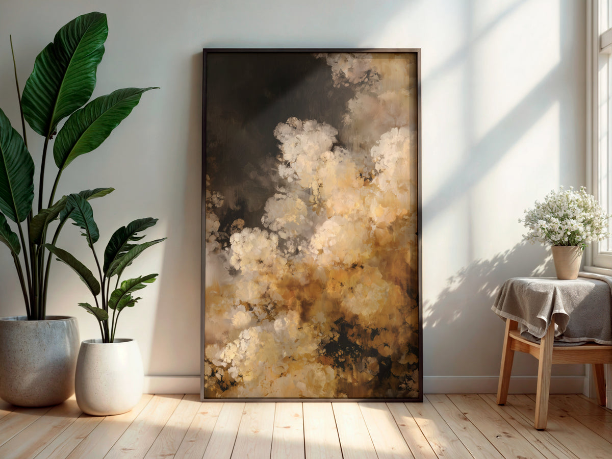 Print size guide for Ivory Ochre Bloom wall art