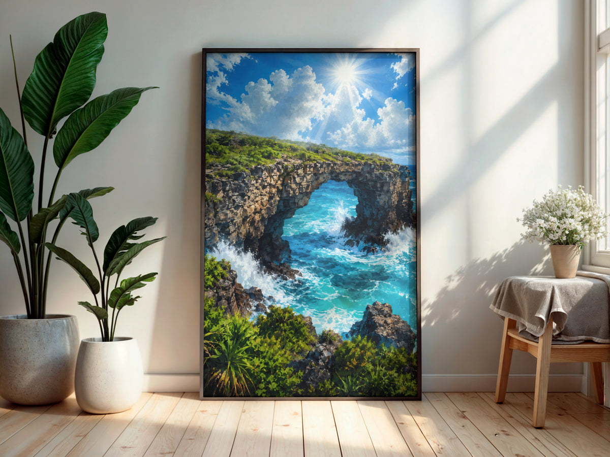 Pont Naturel Arch printable wall art displayed in a secondary lifestyle interior setting