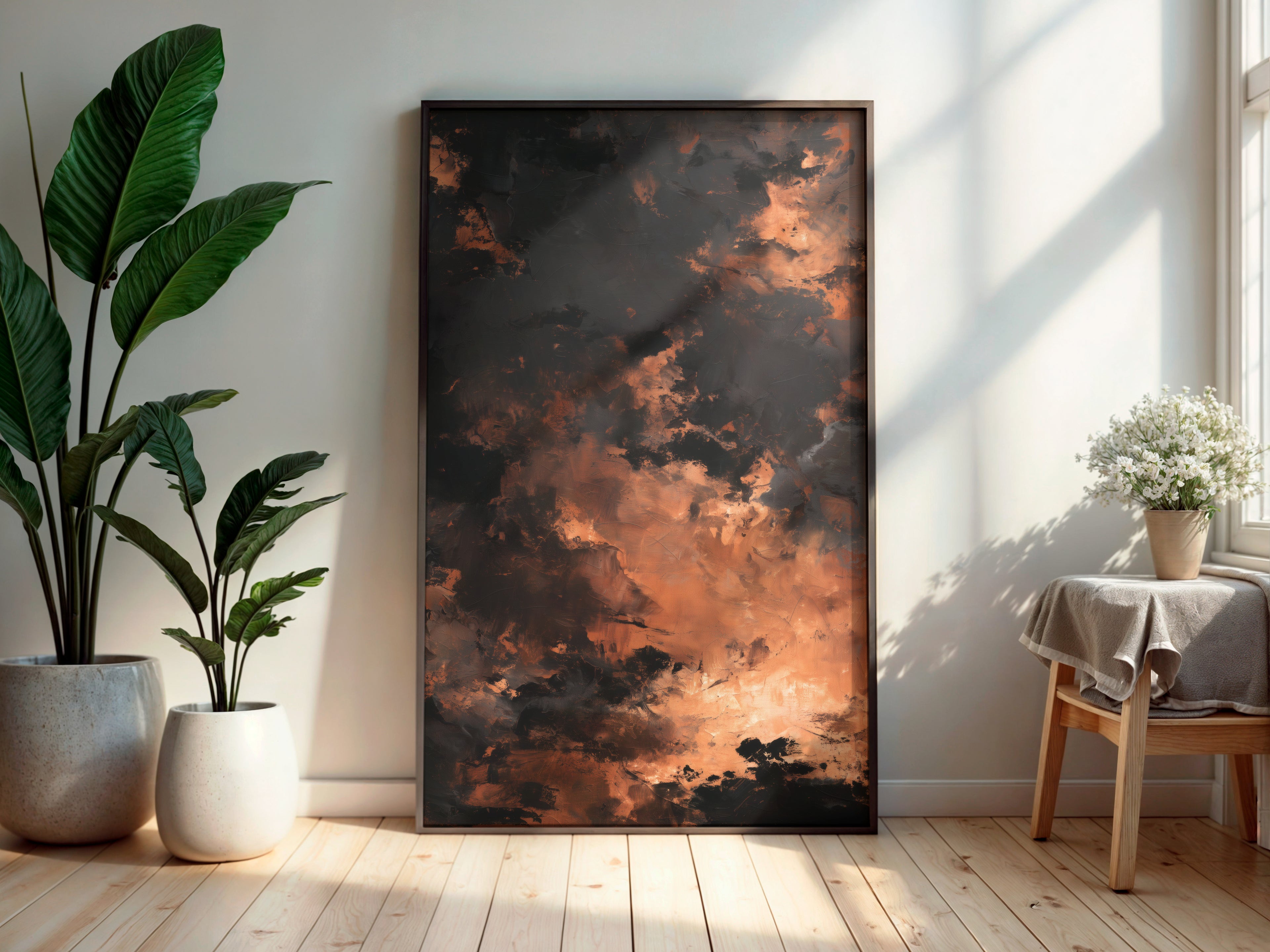 Print size guide for Copper Ember Passage wall art