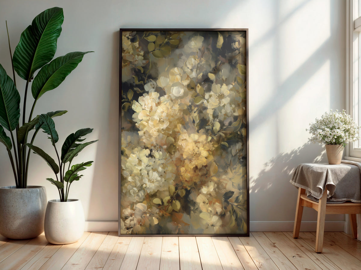 Print size guide for Olive Gold Blossom wall art