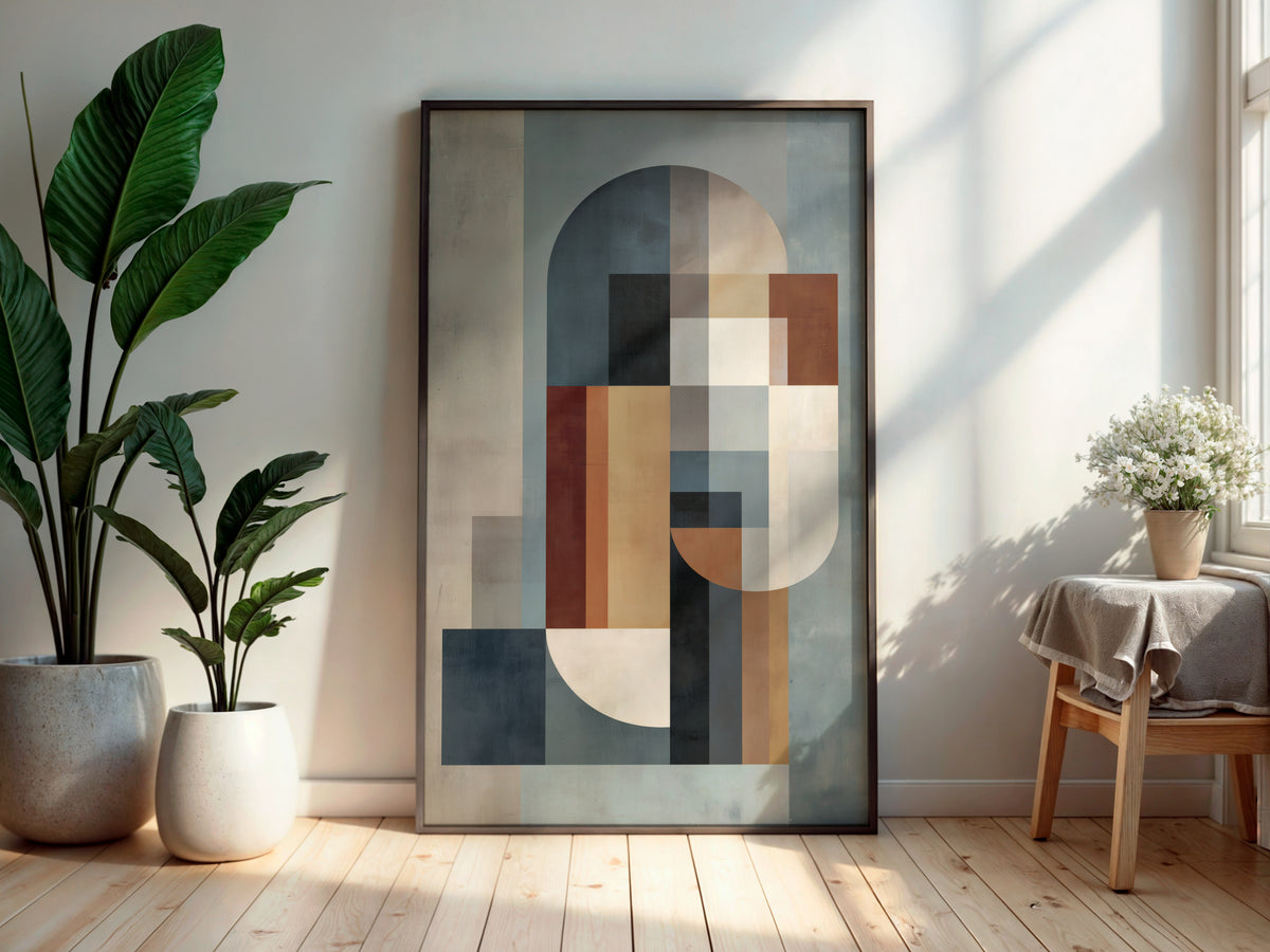 Slate Clay Totem printable wall art displayed in a secondary lifestyle interior setting