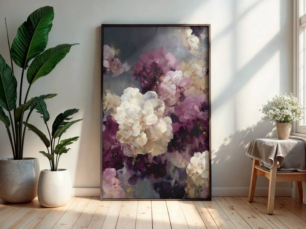 Print size guide for Plum Smoke Bloom wall art