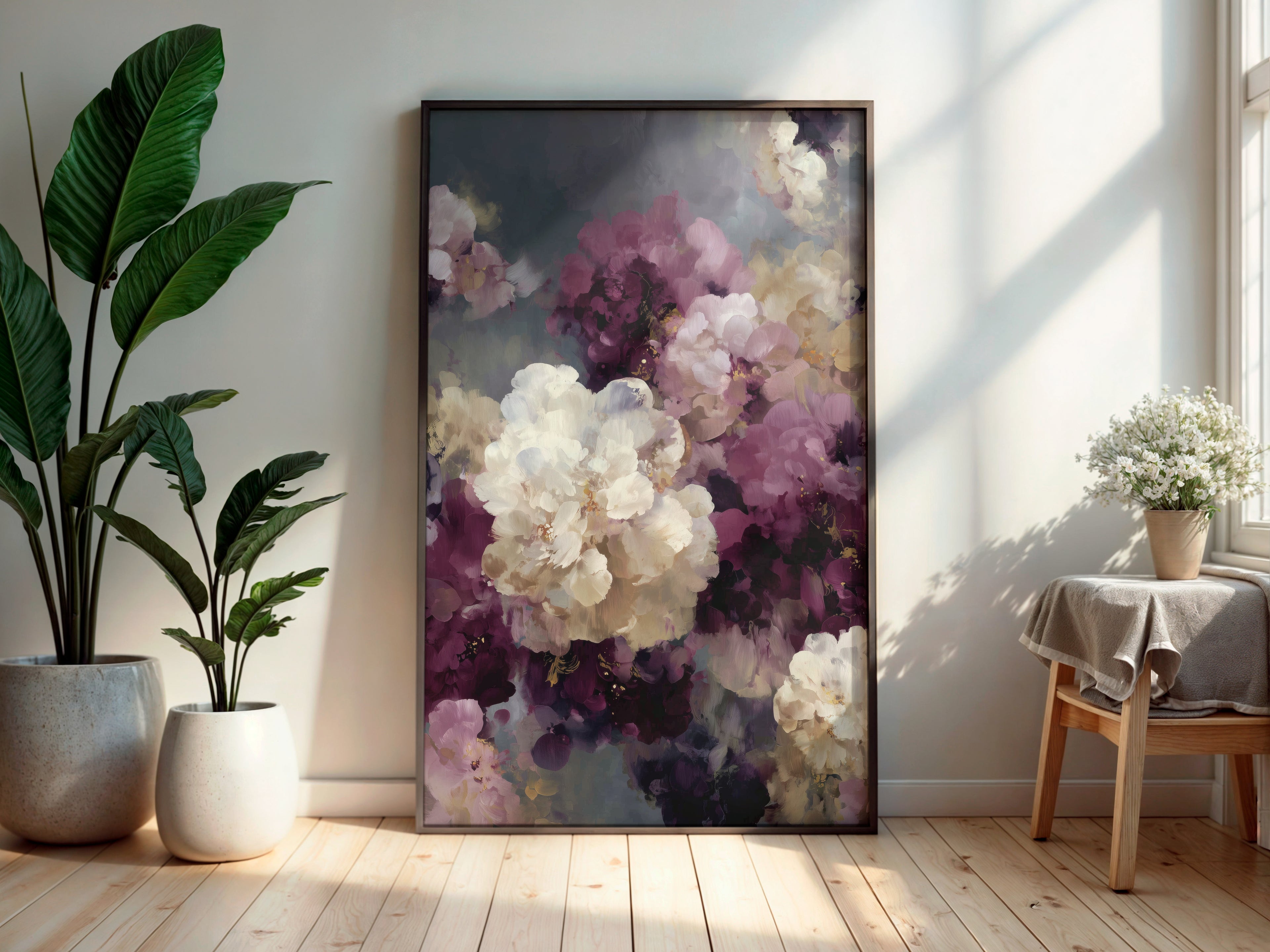 Print size guide for Plum Smoke Bloom wall art