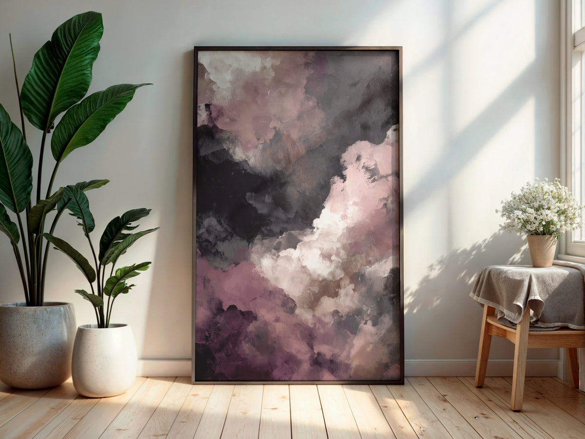 Print size guide for Dusty Rose Mist wall art