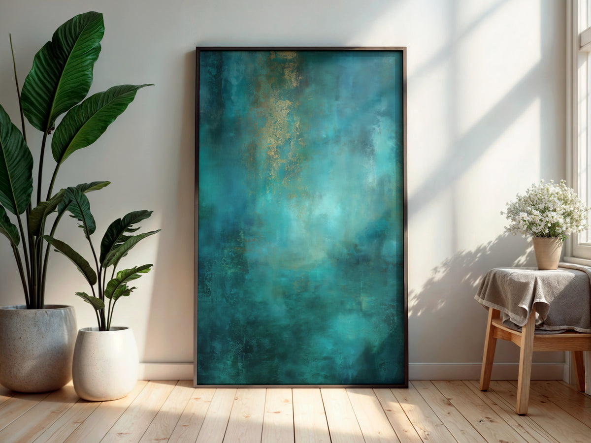 Print size guide for Teal Gold Horizon wall art