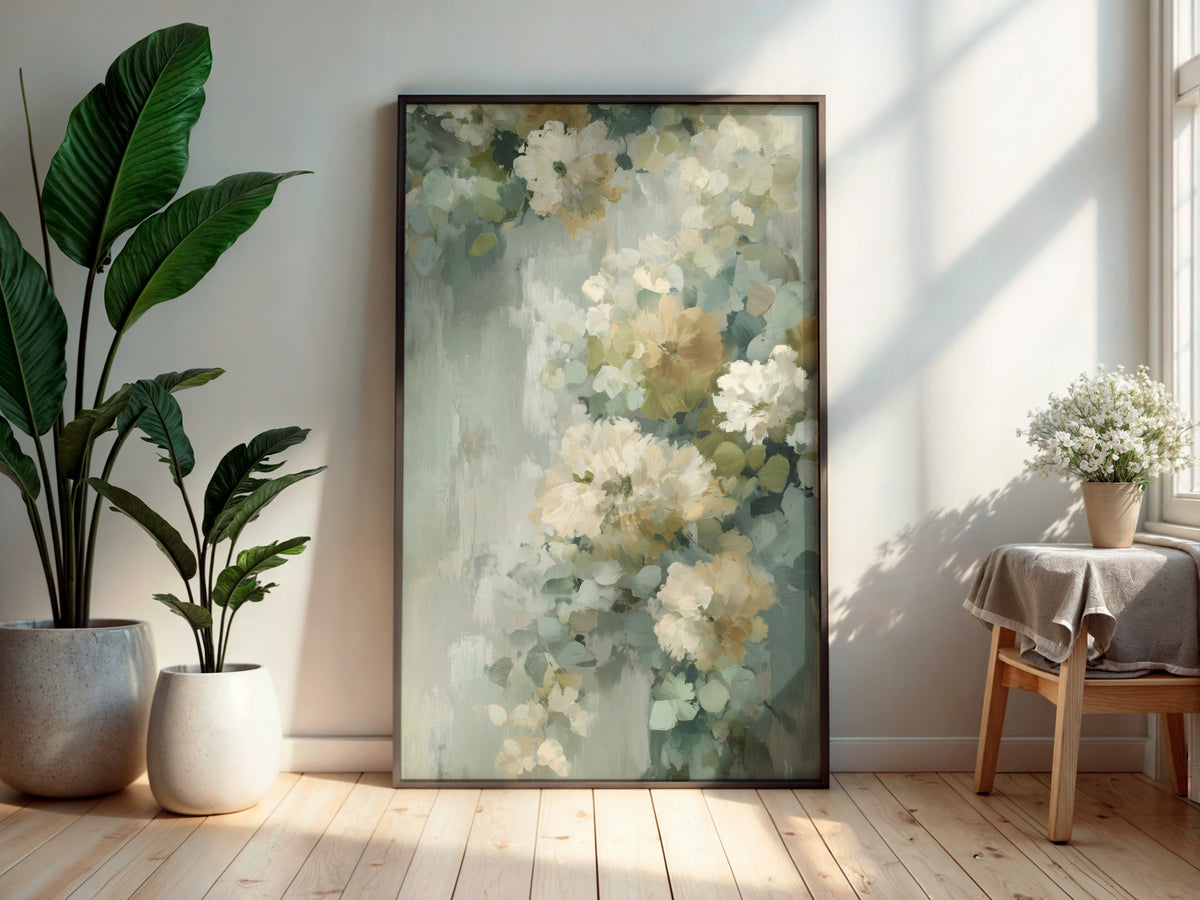 Print size guide for Sage Mist Blossom wall art